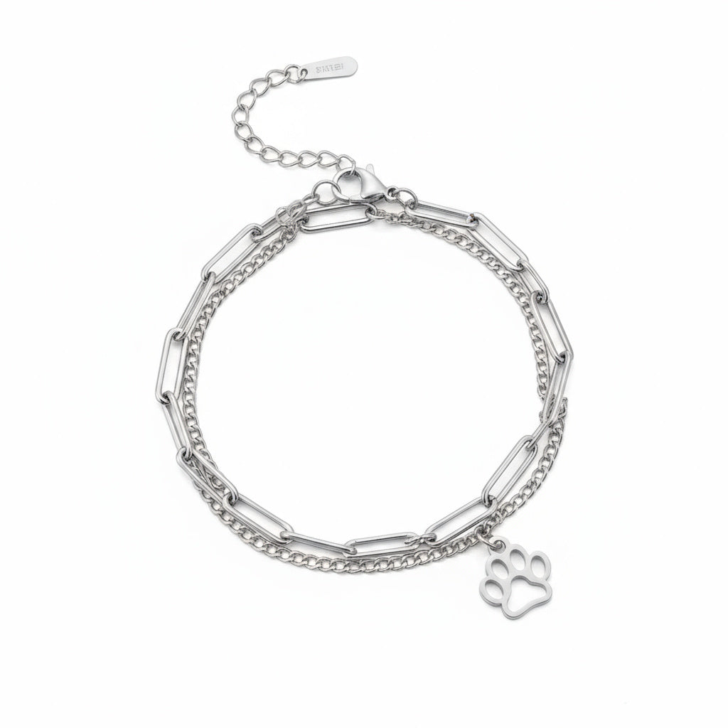 Gold Triple Stack Paw Bracelet